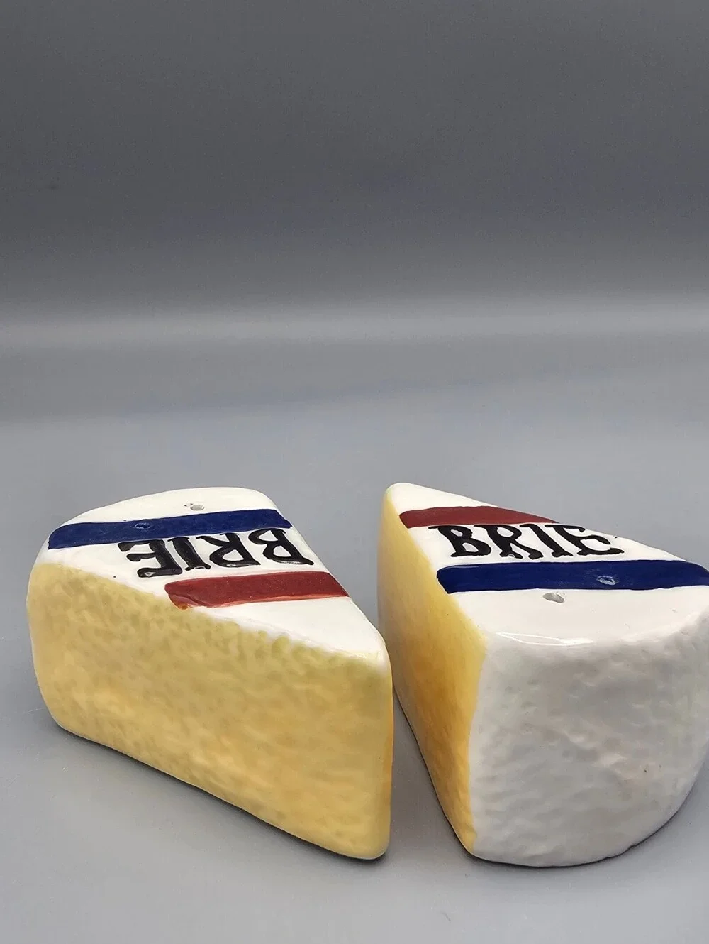 Ceramic Brie Cheese Salt and Pepper Shakers Set